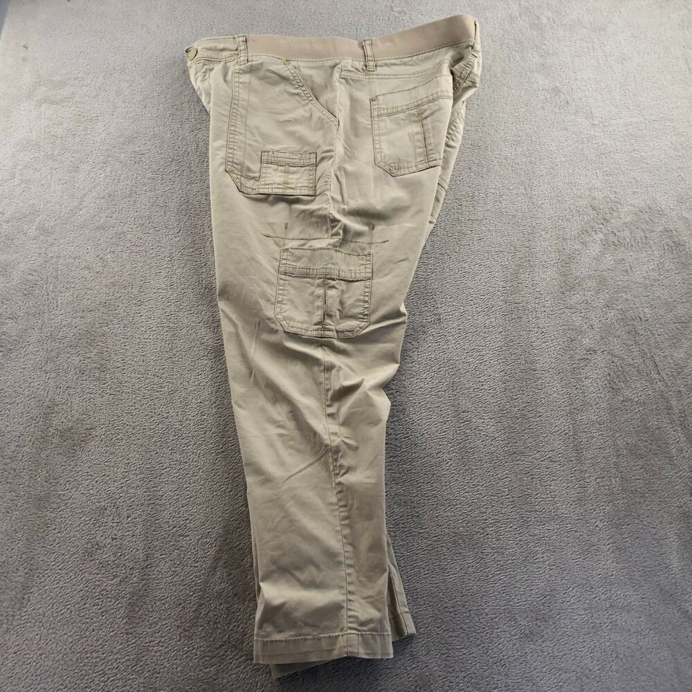 Lee Womens Cargo Pants Size 10M Relaxed Fit Beige Straight Leg Elastic Waist Tan - Picture 11 of 16